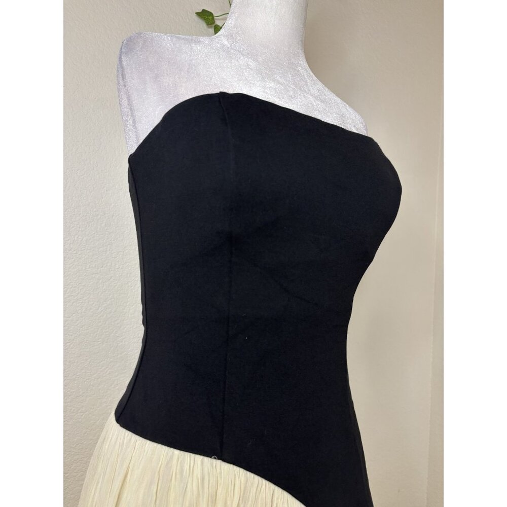 Lovers + Friends Alice Strapless Black/White Gown Small - Picture 8 of 10